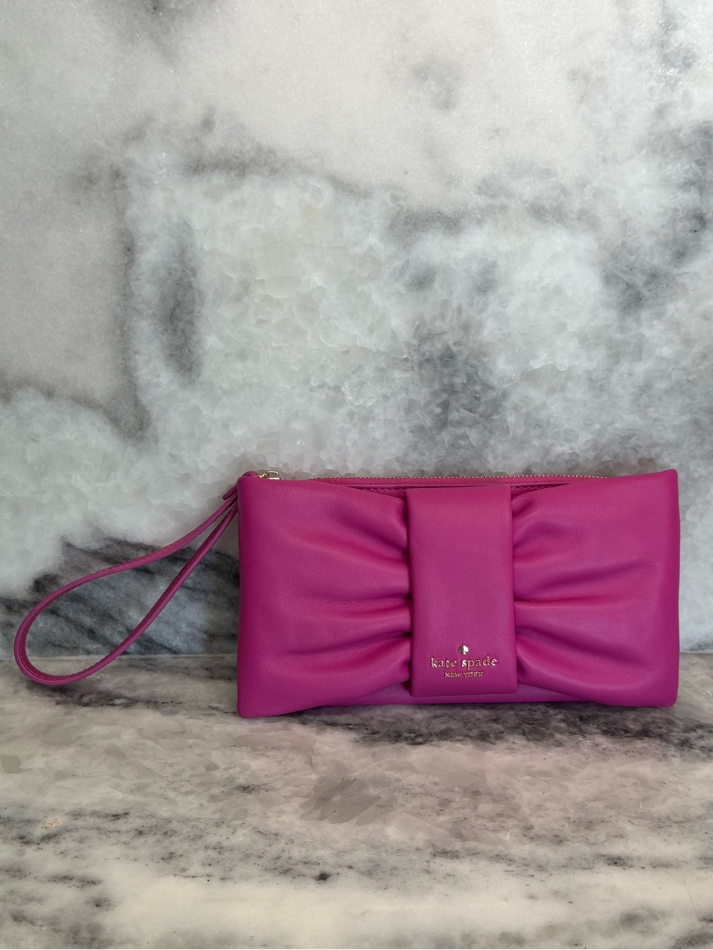 kate spade Pink Bow-Front Wristlet Clutch